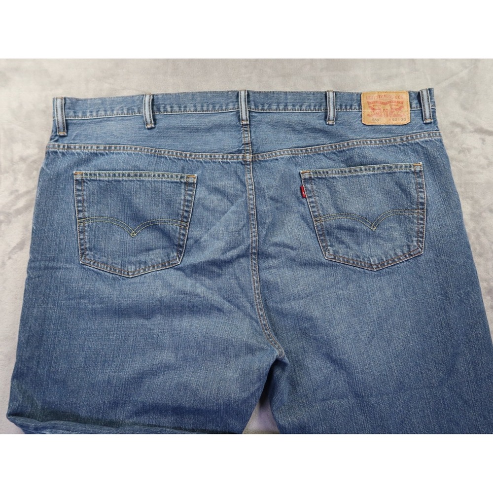 Levis 559 Relaxed Straight Leg Jeans Mens 50x30‎ Medium Wash Blue Denim Pants